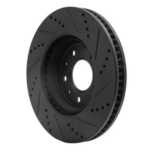 Cadillac STS Brake Rotor (1) - Front Left - R1 Concepts - Drilled & Slotted - Black - `03-`08